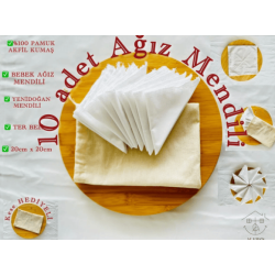 10’lu Bebek Ağız Mendili + Kese Hediyeli